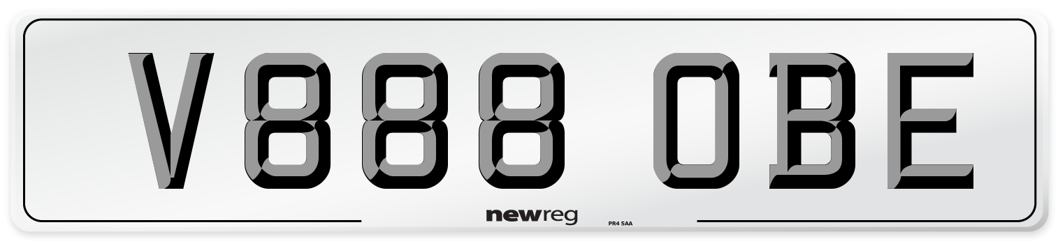 V888 OBE Number Plate from New Reg